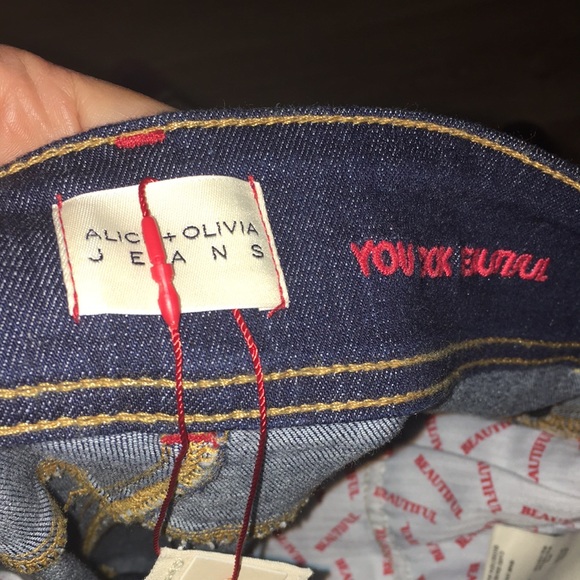Alice n Olivia NWT YOUR BEAUTIFUL HIGH WAIST FLARE LEG BADAZZ JEANS size 32 - Picture 6 of 9